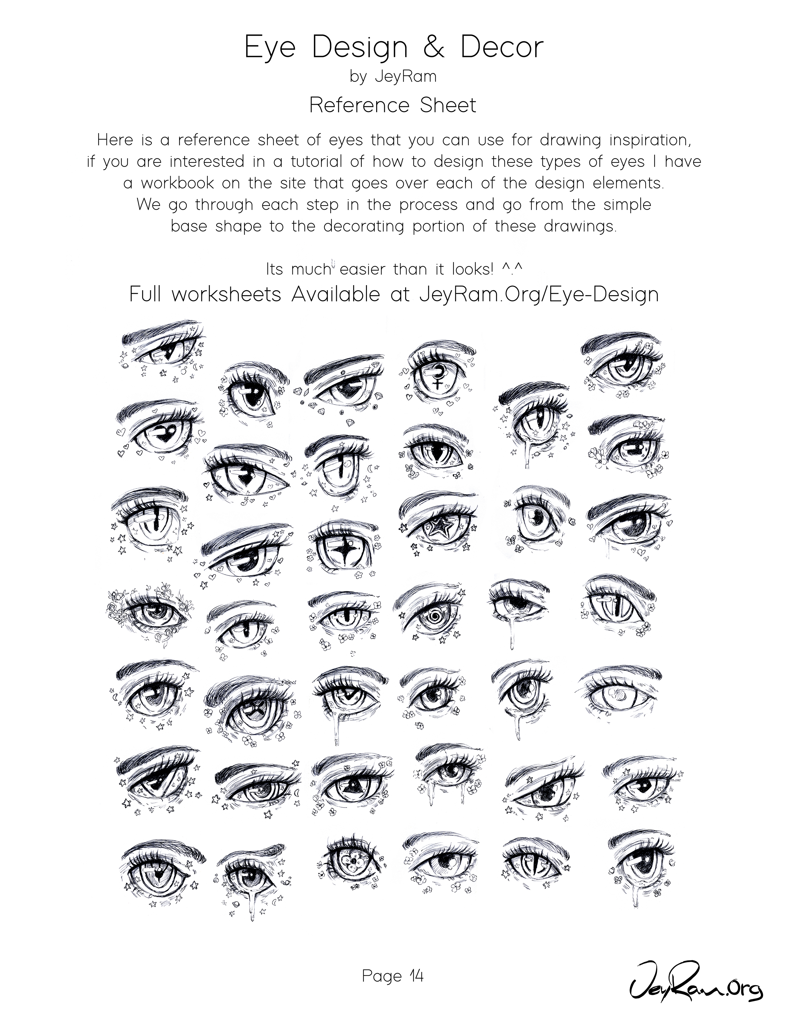 How To Draw Anime - Different Examples of Anime Eyes. (Eye Reference)
